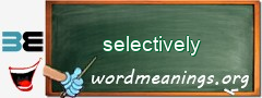 WordMeaning blackboard for selectively